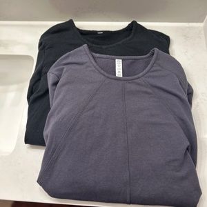 Bundle of 2 Fit and Flare Fleece Long Sleeve Tunics -Cozy!